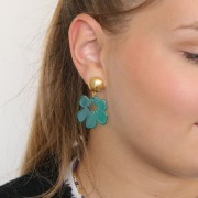 Pendente forma di fiore in acetato 30x29 mm - Verde x1