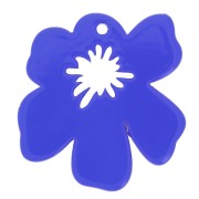 Pendente forma di fiore in acetato 30x29 mm - Blu scuro x1|raw }}