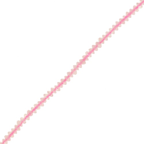 Perle rondelle sfaccettate 2x1 mm - Quarzo rosa x39cm