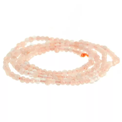 Perline sfaccettate rotonde da 2 mm in pietra semipreziosa - Pierre de Soleil x40cm