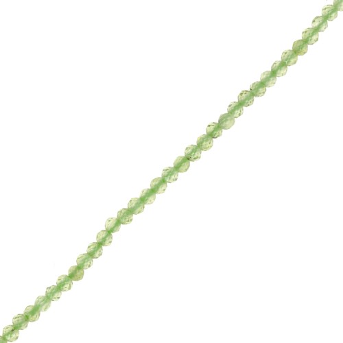 Perline sfaccettate rotonde da 2 mm in pietra semipreziosa - Peridot x39cm