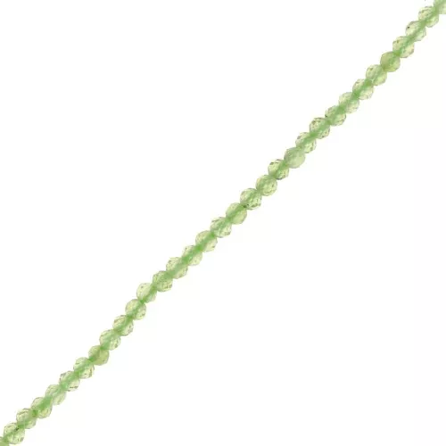 Perline sfaccettate rotonde da 2 mm in pietra semipreziosa - Peridot x39cm