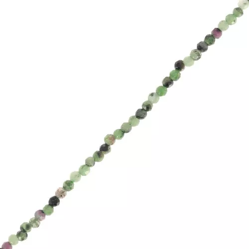 Perle sfaccettate rotonde da 2 mm in pietra semipreziosa - Rubis Zoisite x32cm