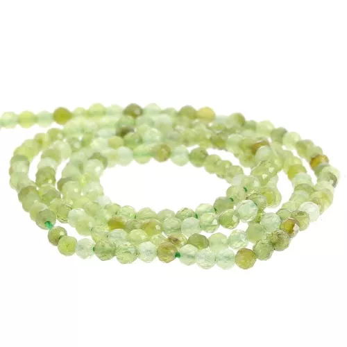Perline sfaccettate rotonde 2mm - Granato verde x39cm