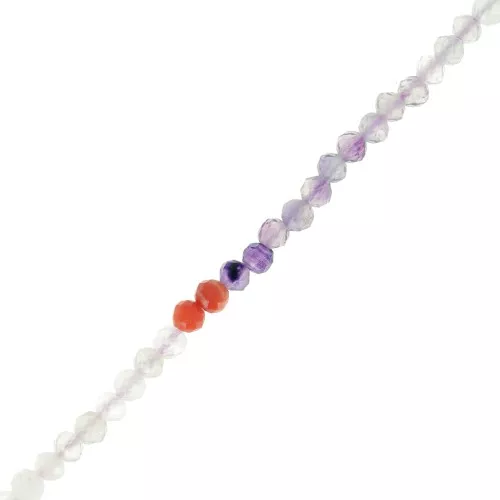 Perle rondelle sfaccettate da 3 mm - Mix di pietre semi preziose n°2 x38cm