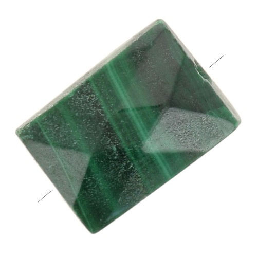 Perlina rettangolare sfaccettata di 7x5 mm - Malachite x1