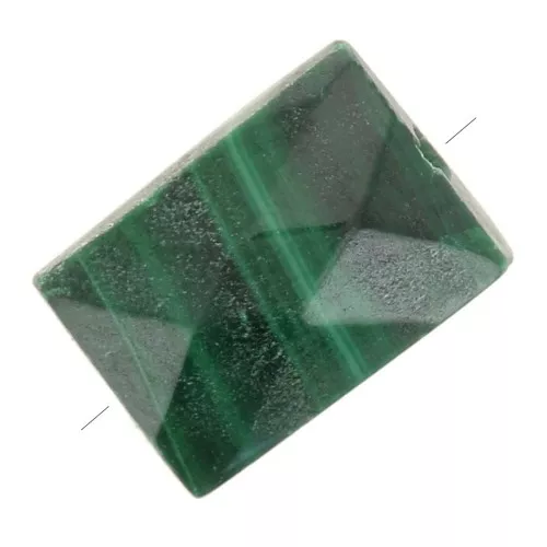 Perlina rettangolare sfaccettata di 7x5 mm - Malachite x1