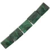 Perlina rettangolare sfaccettata di 7x5 mm - Malachite x1