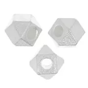 Perla cubica sfaccettata 4x5 mm - Argento 925 x1