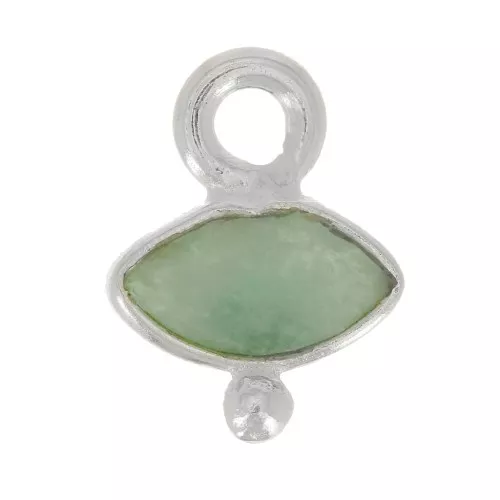 Ciondolo occhio sfaccettato e piccola sfera 9x7 mm - Argento 925 - Amazzonite x1