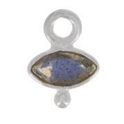 Ciondolo occhio sfaccettato e piccola sfera 9x7 mm - Argento 925 - Labradorite x1|raw }}