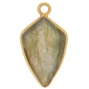 Pendente freccia sfaccettata 20x11 mm - Argento 925 dorato - Labradorite x1