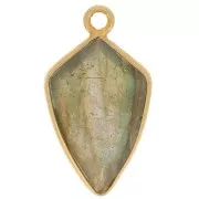 Pendente freccia sfaccettata 20x11 mm - Argento 925 dorato - Labradorite x1
