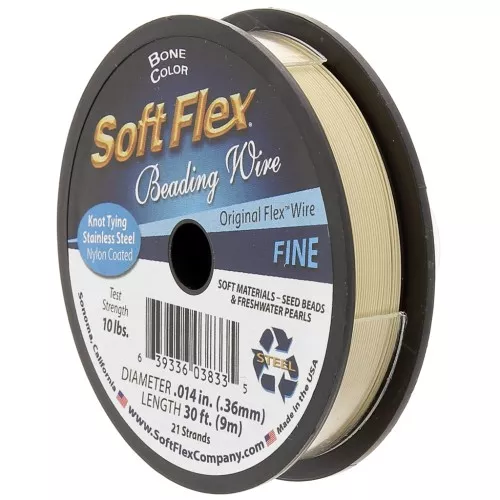 Cavetto 21 fili 0.36 mm - Soft Flex Fine - Acciaio inossidabile- Beige x9m