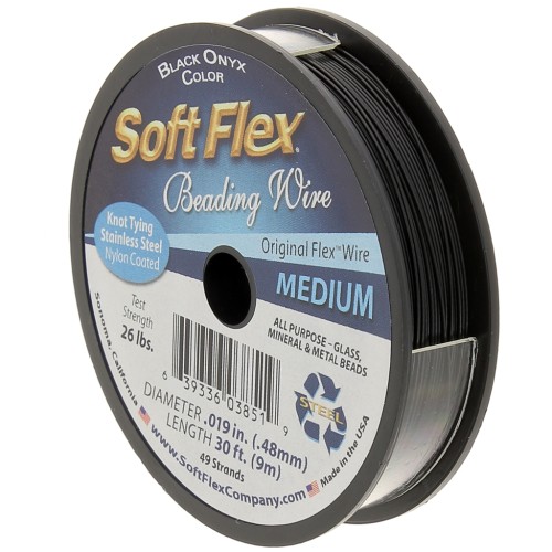 Cavetto 49 fili 0,48 mm - Soft Flex Medium - Nero x9m