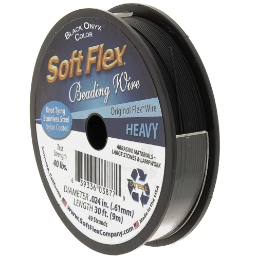 Cavetto 49 fili 0,61 mm - Soft Flex Heavy - Nero x9m