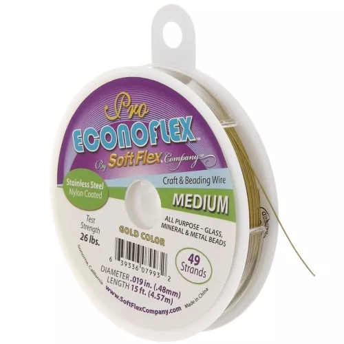 Cavetto 49 fili 0,48 mm - Soft Flex Econoflex Medium - Oro x4,57 m