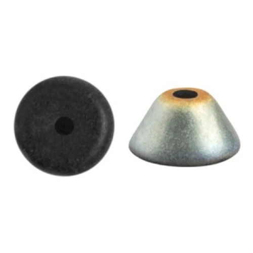 Perle di vetro Konos® di Puca® 4x2 mm - Jet Marea Mat x10g