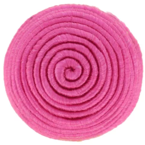 Cabochon rotondo ricoperto di filo di cotone 12,5 mm - Fucsia x1