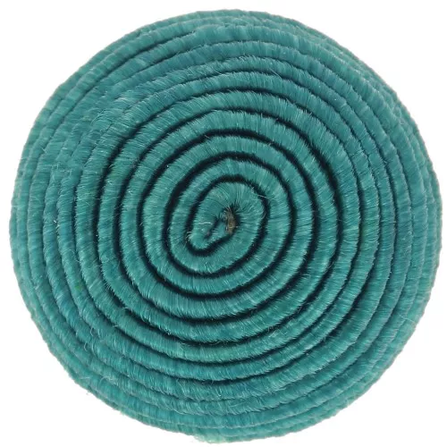Cabochon rotondo ricoperto di filo di cotone 12,5 mm - Verde acqua x1