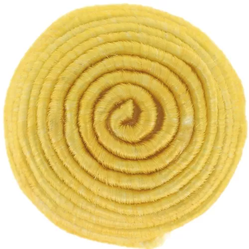 Cabochon rotondo ricoperto di filo di cotone 12,5 mm - Giallo x1