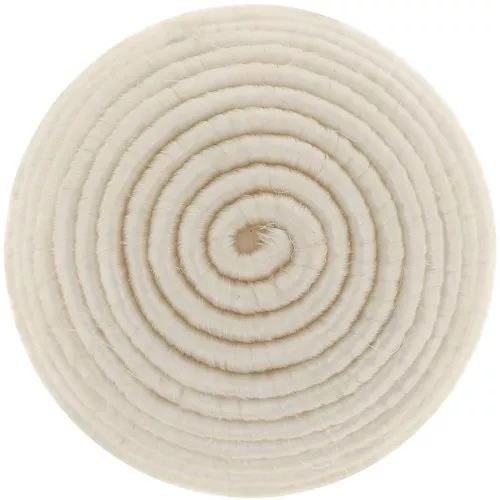 Cabochon rotondo rivestito di filo di cotone 12,5 mm - Avorio x1