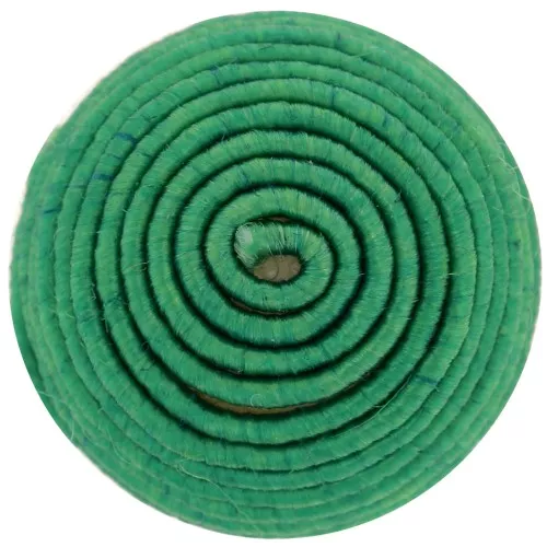 Cabochon rotondo rivestito di filo di cotone 12,5 mm - Verde x1
