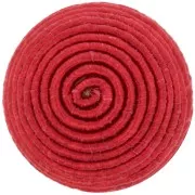Cabochon rotondo rivestito di filo di cotone 12,5 mm - Rosso x1