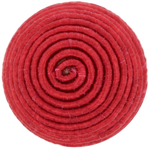 Cabochon rotondo rivestito di filo di cotone 12,5 mm - Rosso x1