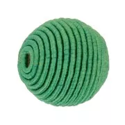 Perlina rivestita di filo di cotone 12 mm - Verde x1
