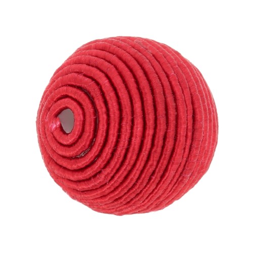 Perlina rivestita di filo di cotone 12 mm - Rosso x1