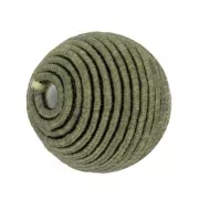 Perlina rivestita di filo di cotone 12 mm - Khaki x1