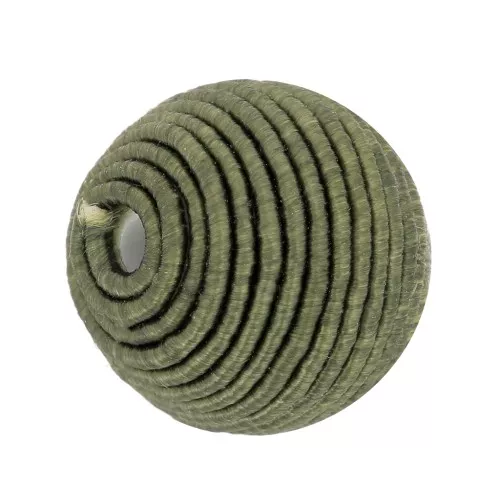 Perlina rivestita di filo di cotone 12 mm - Khaki x1