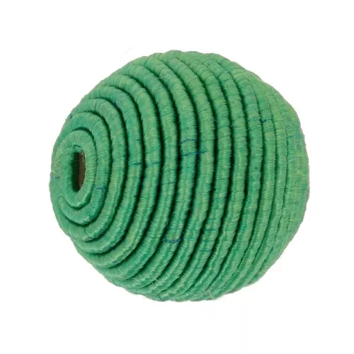 Perlina rivestita di filo di cotone da 10 mm - Verde x1