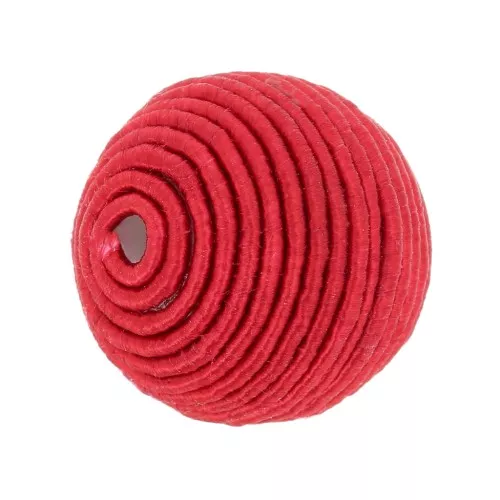Perlina rivestita di filo di cotone da 10 mm - Rosso x1