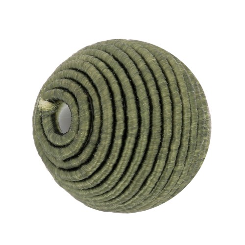 Perlina rivestita di filo di cotone da 10 mm - Khaki x1