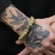 Perle rondelle in pasta polimerica Heishi 8x1 mm - Mix Verde - Marrone x39cm