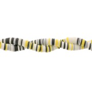 Perle rondelle in pasta polimerica Heishi 8x1 mm - Mix Bianco - Giallo - Nero x39cm