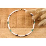 Perle rondelle in pasta polimerica Heishi 6x1 mm - Mix Rosa - Rosso - Bianco x39cm