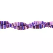 Perle rondelle in pasta polimerica Heishi 6x1 mm - Mix Multi-violet x39cm