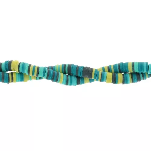 Perla in pasta polimerica 6x1 mm - Mix Multi-verde x39cm