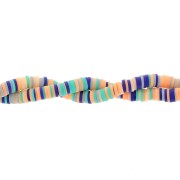 Perline rondelle in pasta polimerica Heishi 6x1 mm - Mix blu scuro - Salmone x39cm