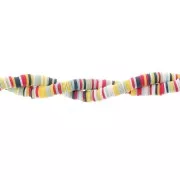 Perle rondelle in pasta polimerica Heishi 6x1mm Mix Ocra - Bianco - Blu scuro x39cm