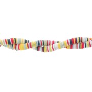 Perline rondelle in pasta polimerica Heishi 6x1mm Mix Ocra Bianco-Blu scuro x39cm