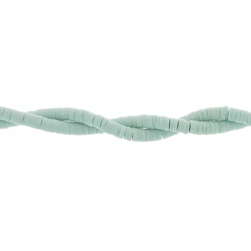Perla in pasta polimerica Heishi 3,5x1 mm - Verde acqua x44cm