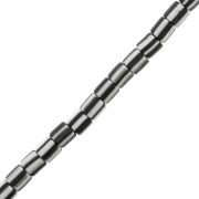 Perline tubolari in pasta polimerica Heishi 6x6 mm-Bianco-Nero a righe x40cm|raw }}