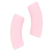Perline tubolari curve in acrilica  opaca 35x11 mm - Rosa pallido x6