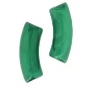 Perline tubolari curve 35x11 mm in acrilico trasparente - Verde scuro marmorizzato x6