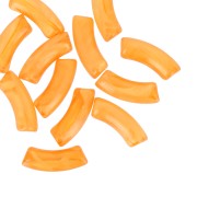 Perline tubolari curve 35x11 mm in acrilico trasparente - Giallo marmorizzato x6