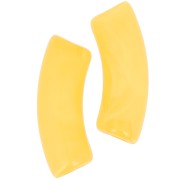 Perline tubolari curve in acrilica  trasparente 35x11 mm - Yellow Marble x6